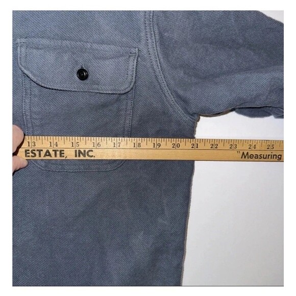 Everlane Men's L Heavyweight Overshirt Shacket Slate Blue Long Sleeve Button Up - Picture 5 of 8